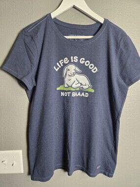 Life Is Good Not Baad Lamb  Tshirt Size Large